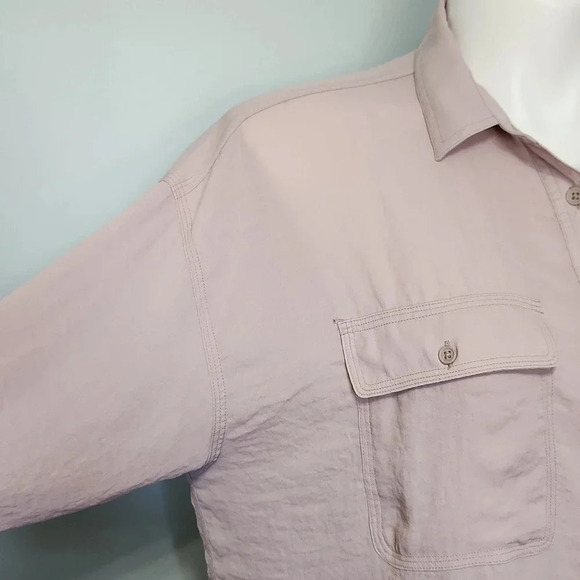 Uniqlo taupe button down top - Picture 6 of 14